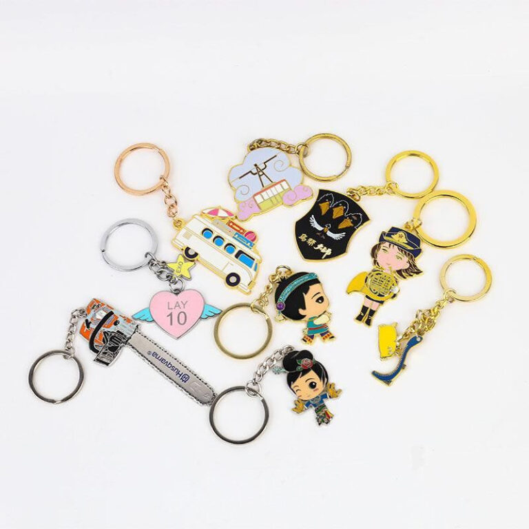 Custom Hard Enamel Metal Keychains actual product photo