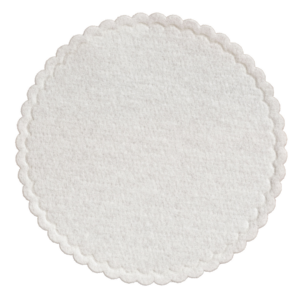 3.25 in Linen-Like Scalloped White Coasters With Wax Backing 1000 ct.