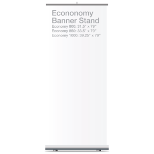 Silver Retractable Banner Stands - Hardware Only, 12 Pack - representative blank material