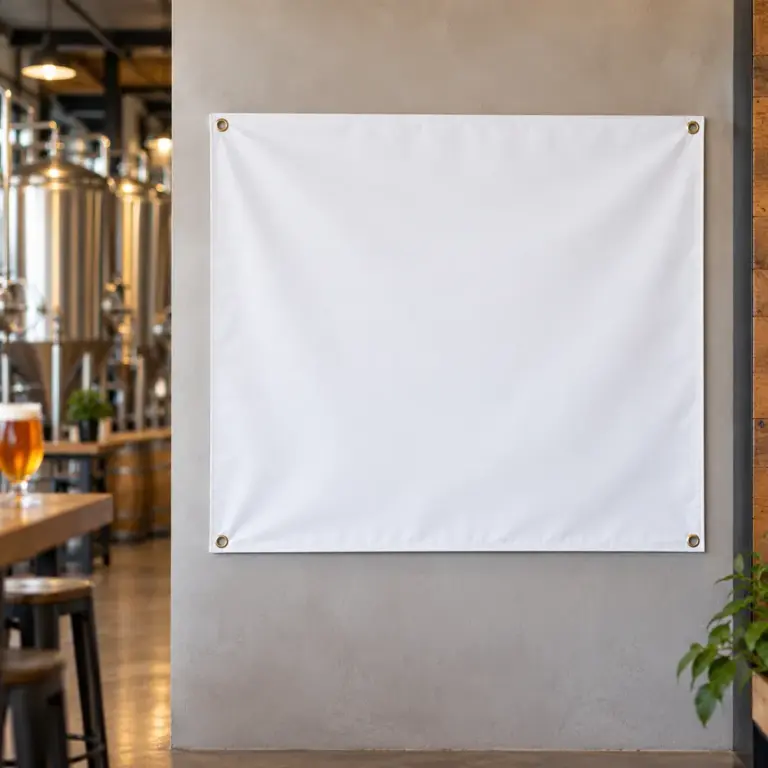 Illustrative custom brewery branding on Blankbanner