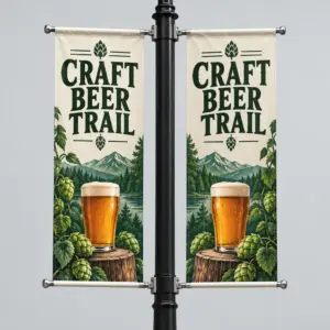 Illustrative custom brewery branding on Pole