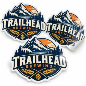 Custom Brewery Vinyl Stickers with illustrative custom brewery artwork